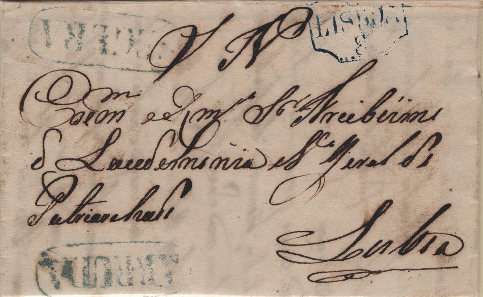0009.jpg -     Lote:    9            Portugal       Descrição:         Arruda / Segura &mdash; A verde, LF ARV-S1 em carta datada de Arruda (08.08.39) para Lisboa (08.08.39), isenta de porte. Exemplar sem defeitos nem reparações. NÃO CATALOGADA NESTA COR.         Carta       Valor Base:     &euro; 300,00     Valor Venda:     &euro;      