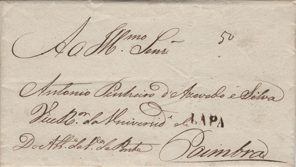 0033.jpg -     Lote:    33            Portugal       Descrição:         Lapa &mdash; A sépia, LF LPA1 em carta datada de Vila da Ponte (07.12.28) para Coimbra, com o porte de 50 reis manuscrito a sépia. Exemplar sem defeitos nem reparações, muito bem conservado. Valor de catálogo &euro; 600.00         Carta       Valor Base:     &euro; 120,00     Valor Venda:     &euro;      