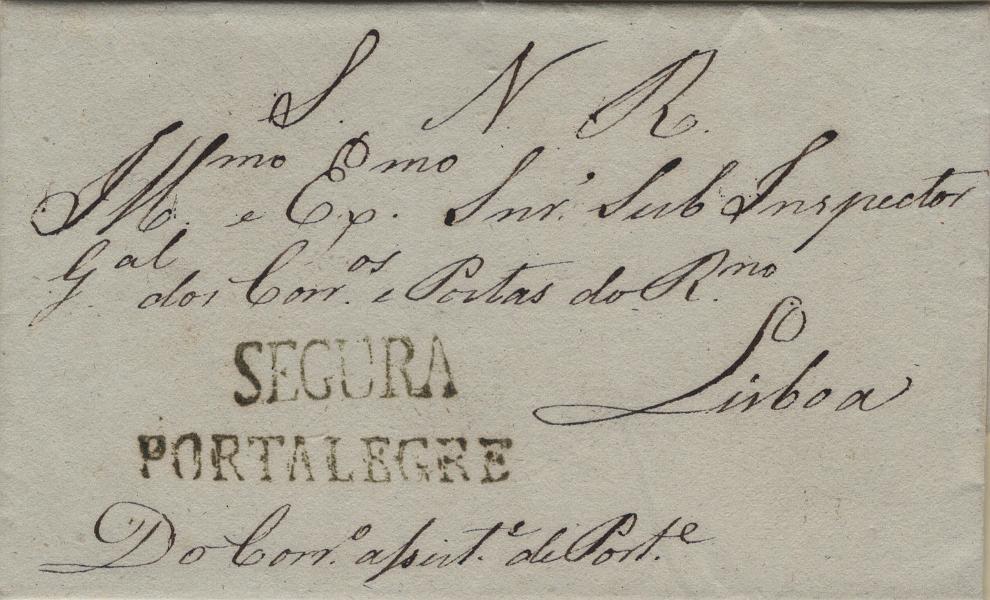 0060.jpg -     Lote:    60            Portugal       Descrição:         Portalegre / Segura &mdash; A verde, LF PTG-S1 em carta remetida de Portalegre (26.05.38) para Lisboa, isenta de porte. Exemplar muito raro, bem conservado sem defeitos nem reparações.         Carta       Valor Base:     &euro; 800,00     Valor Venda:     &euro;      