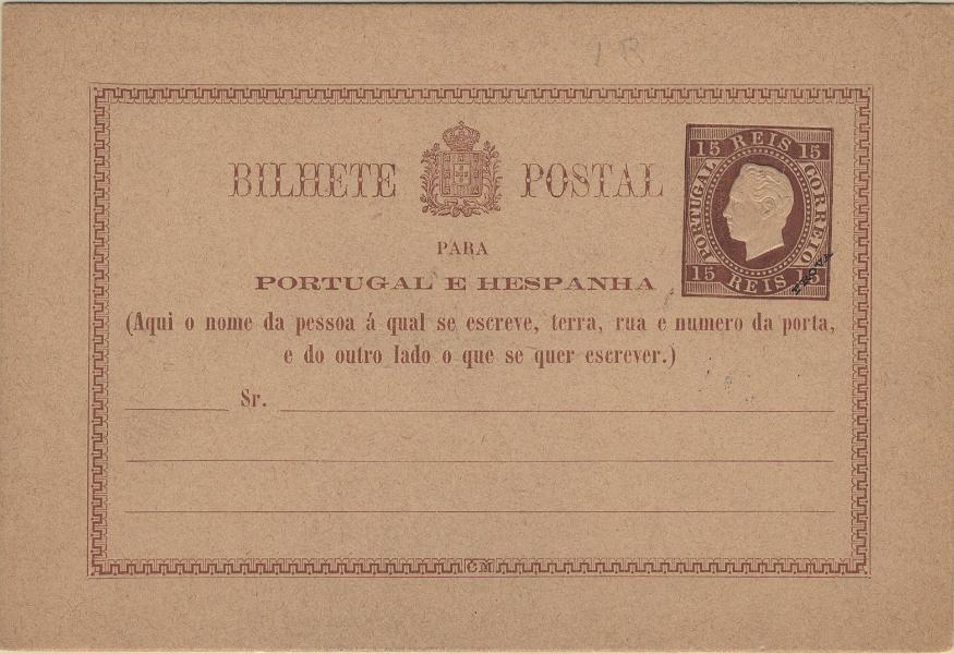 0081.jpg -     Lote:    81            Portugal       Descrição:         1878/79 &mdash; D. Luís I. Fita direita. Impressão com relevo. Reimpressões de 1885. OM1, 15 reis castanho, cunho I, cartolina camurça rugosa. Reimpressão com a sobrecarga oblíqua a preto "PROVA" pequena. Apenas emitidas 500 reimpressões.          IN       Valor Base:     &euro; 15,00     Valor Venda:     &euro;      