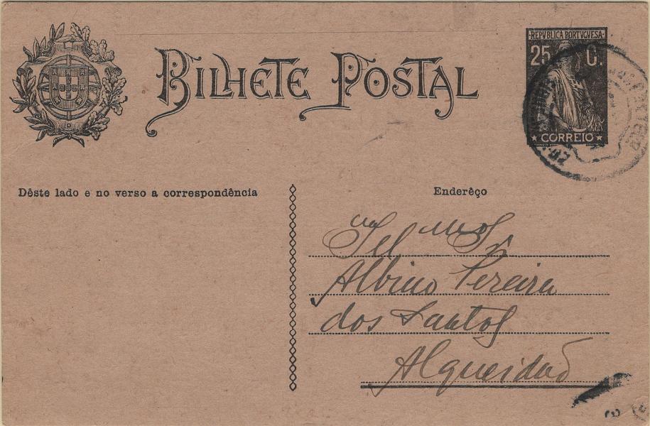 0121.jpg -     Lote:    121            Portugal       Descrição:         1824/26 &mdash; Ceres. OM74a, 25c preto sobre cartolina camurça, tipo "Enderêço". Circulado da Figueira da Foz (30.05.31) para Algueirão. Repicado no verso por "COSTA & C.ª".         IC       Valor Base:     &euro; 8,00     Valor Venda:     &euro;      