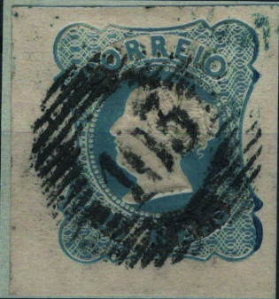 0382.jpg -     Lote:    382                   Descrição:         1853 &mdash; D. Maria II. Mf2, 25 reis azul claro, tipo II, com margens normais a luxo, obliterado com carimbo numérico da 1.ª reforma, batido a preto "103 &mdash; BARCELOS", tipo 5.10.5. Exemplar sem defeitos nem reparações.         O       Valor Base:     &euro; 20,00     Valor Venda:     &euro;      