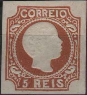 0746.jpg -     Lote:    746            Portugal       Descrição:         1856/58 &mdash; D. Pedro V. Cabelos anelados. Mf10, 5 reis castanho amarelo. Exemplar FALSO.         **       Valor Base:     &euro; 15,00     Valor Venda:     &euro;      