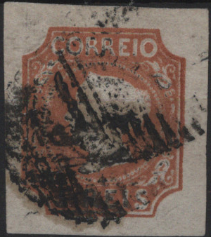 0879.jpg -     Lote:    879            Portugal        Descrição:         1853 &mdash; D. Maria II. MF1, 5 reis, castanho avermelhado, cunho I. Exemplar em papel liso fino, com margens de luxo. Valor de catálogo &euro; 1.600,00.         O       Valor Base:     &euro; 160,00     Valor Venda:     &euro;      