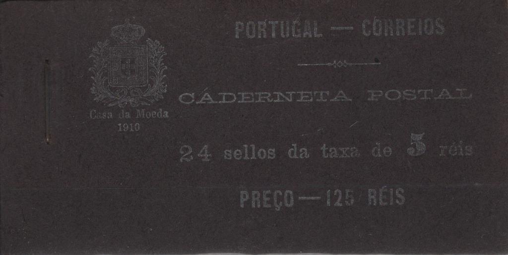 0961.jpg -     Lote:    961            Portugal        Descrição:         1910 &mdash; D. Manuel II. MF CRT8, Caderneta completa com 24 selos da taxa de 5 reis preto. Muito bem conservada, sem defeitos ou reparações e com boa cor. MB e MR. Valor de catálogo &euro; 900,00.         CRT       Valor Base:     &euro; 200,00     Valor Venda:     &euro;      