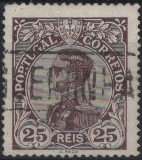 1793.jpg -     Lote:    1793            Portugal       Descrição:         Carimbos nominativos. 1910 &mdash; D. Manuel II. MF161, 25 reis castanho. Obliterado com carimbo batido a preto "FIGUEIRINHA".         O       Valor Base:     &euro; 15,00     Valor Venda:     &euro;      