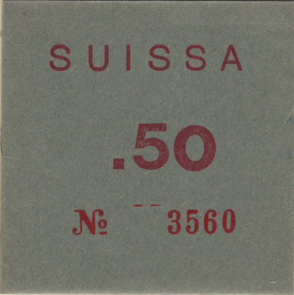 2000.jpg -     Lote:    2000                   Descrição:         Pastelaria Suissa &mdash; Lisboa. Não catalogada por MA, 50c com carimbo azul no verso. RR.         CDL       Valor Base:     &euro; 35,00     Valor Venda:     &euro;      