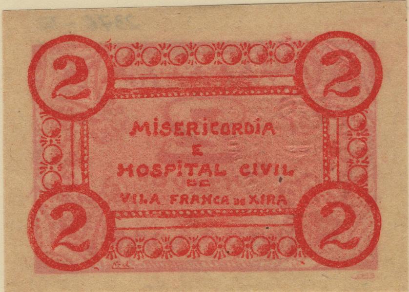 2004.jpg -     Lote:    2004                   Descrição:         Vila Franca de Xira, Misericórdia e Hospital Civil. MA2376, 2c vermelha. Escassa e nova.         CDL       Valor Base:     &euro; 15,00     Valor Venda:     &euro;      