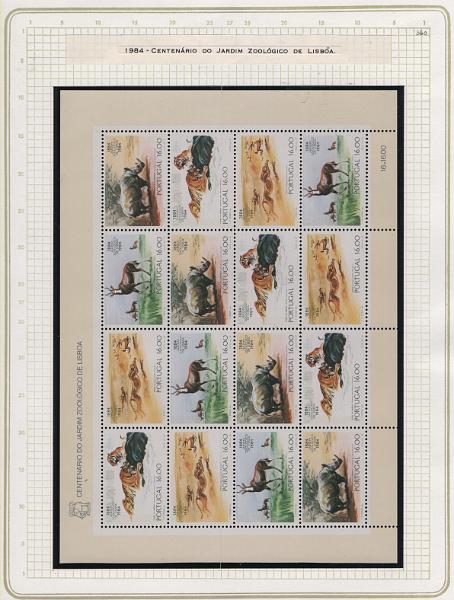 2066.jpg -     Lote:    2066                   Descrição:         Portugal &mdash; Lote com 16 folhas miniatura, todas com goma original sem sinal de charneira, desde 1984 a 2001, incluindo Comité Olímpico de 1984. Valor de catálogo &euro; 560,00.         Lote       Valor Base:     &euro; 75,00     Valor Venda:     &euro;      