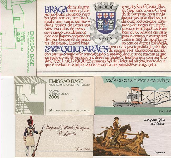 2069.jpg -     Lote:    2069                   Descrição:         Portugal - Caixa contendo 115 carteiras, incluindo 5 exemplares de cada, das carteiras dos Castelos e Brasões emitidos nos anos de 1986 e 1987. As restantes carteiras dos anos de 1984 a 1987 também existem, em média, em quantidades de 5 de cada exemplar. Valor de catálogo &euro; 1.497,10. Lote a ver.         Lote       Valor Base:     &euro; 70,00     Valor Venda:     &euro;      