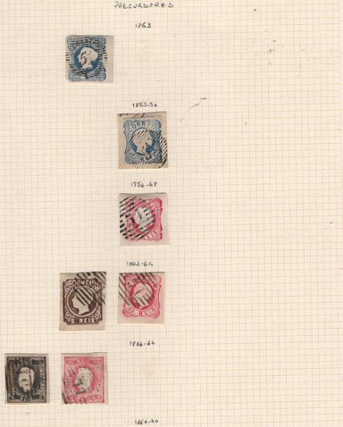 2078.jpg -     Lote:    2078                   Descrição:         Madeira - Remanescente de coleção desde 1853 a 1928, montada em folhas quadriculadas, em estado de novoe ou usado com alguns bons valores, incluindo 7 persursores e diversas variedades de denteados e sobrecargas. Inclui ainda uma folha de classificador com alguma marcofilia e selos bipartidos em fragmentos. Valor aproximado de catálogo &euro; 5.000,00. Lote a ver.         Lote       Valor Base:     &euro; 300,00     Valor Venda:     &euro;      