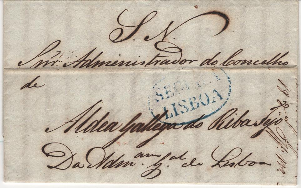 2129.jpg -     Lote:    2129      Lotes pelo Correio             Descrição:         Lisboa / Segura &mdash; LF LSB-S3 em carta remetida de Lisboa (14.12.37) para Aldeia Galega do Ribatejo, isenta de porte. Certificado de registo na FPF.         Carta       Valor Base:     &euro; 34,00     Valor Venda:     &euro;      