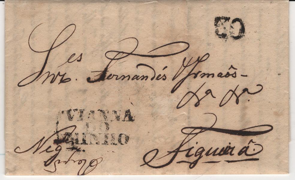 2134.jpg -     Lote:    2134      Lotes pelo Correio             Descrição:         Viana do Minho &mdash; A preto, LF VCT6 em carta datada de Viana (08.06.35) para a Figueira da Foz com o porte de 30 reis batido a preto.         Carta       Valor Base:     &euro; 10,00     Valor Venda:     &euro;      