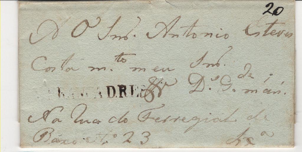 2137.jpg -     Lote:    2137      Lotes pelo Correio             Descrição:         Vila Franca da Restauração &mdash; A sépia, LF VFX4 em carta remetida de Vila Franca (11.12.24) para Lisboa, com o porte de 20 reis manuscrito a sépia.         Carta       Valor Base:     &euro; 20,00     Valor Venda:     &euro;      