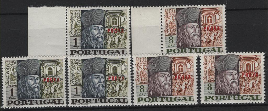 2305.jpg -     Lote:    2305      Lotes pelo Correio      Portugal        Descrição:         1968 &mdash; Bento de Goes. Mf 1020/21. Lote composto por 3 séries completas com a sobrecarga a vermelho "PROVA". Exemplares sem defeitos nem reparações.         PRV       Valor Base:     &euro; 10,00     Valor Venda:     &euro;      