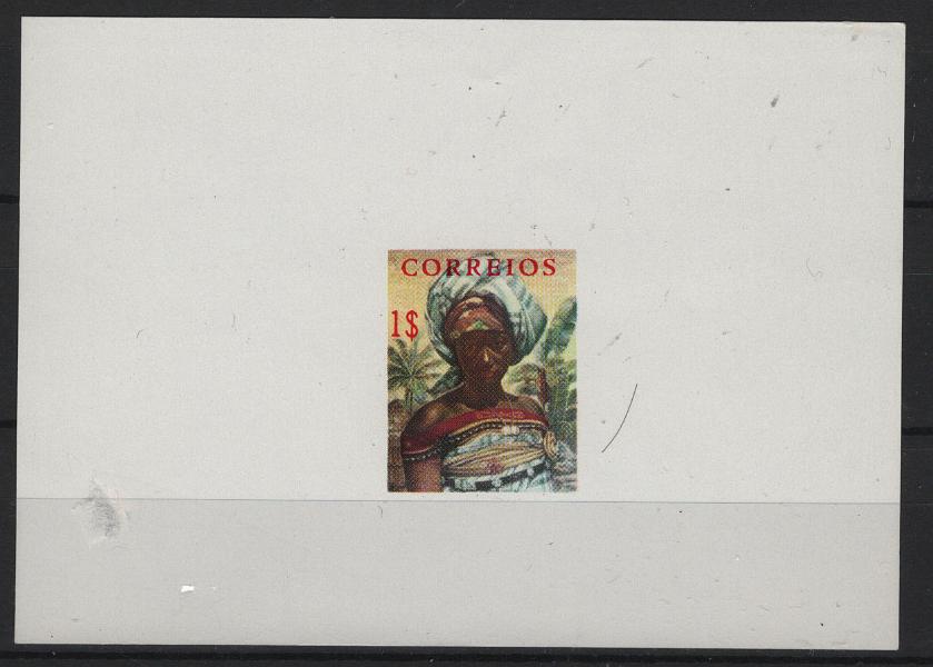 2311.jpg -     Lote:    2311      Lotes pelo Correio      Portugal        Descrição:         Não emitidos. Imposto Postal * Assistência. Prova de em bloco com 102/72mm, não denteada, em papel esmalte, com a taxa de 1$00, policromática, com efígie de rapariga nativa.         PRV       Valor Base:     &euro; 8,00     Valor Venda:     &euro;      