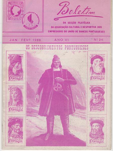 2925.jpg -     Lote:    2925      Lotes pelo Correio             Descrição:         Boletim da Secção Filatélica da A. C. P. dos Empregados da União de Bancos Portugueses. Lote com 16 boletins: n.ºs 24/36, 39, 41 e 50.         Livro       Valor Base:     &euro; 5,00     Valor Venda:     &euro;      