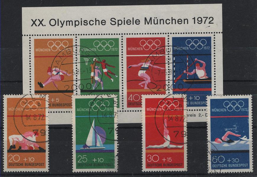 2994.jpg -     Lote:    2994      Lotes pelo Correio             Descrição:         Alemanha * 1972 &mdash; Jogos Olímpicos de Munique. Série completa Yv 570/73 + bloco Yv7.         O       Valor Base:     &euro; 6,00     Valor Venda:     &euro;      