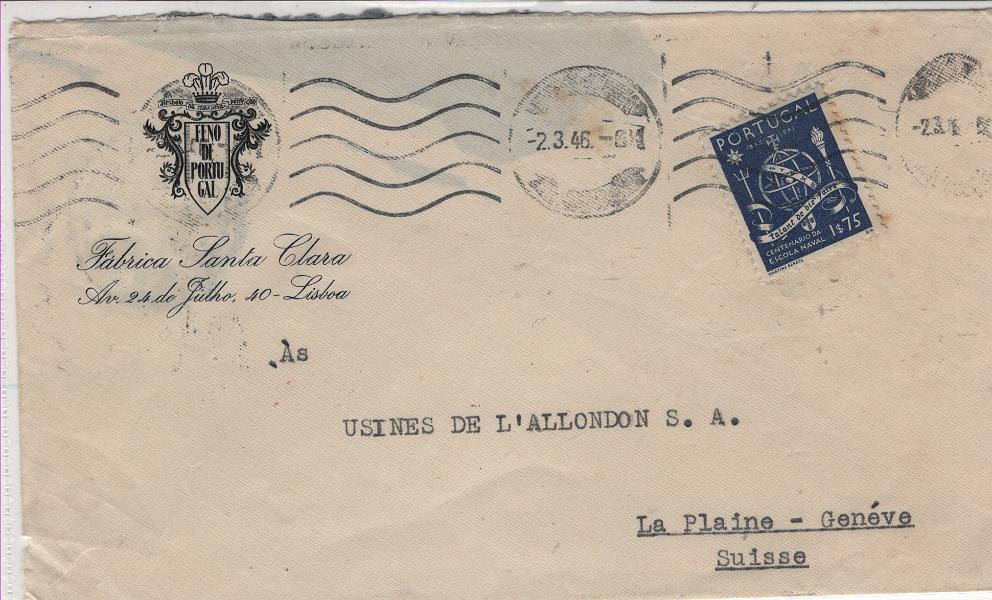 3045.jpg -     Lote:    3045      Lotes pelo Correio             Descrição:         Portugal &mdash; Lote com 24 sobrescritos circulados entre 1924/1948 para a Suíça. Lote com grande variedade de franquias e diversas publicitárias. Muito boa qualidade. Lote a ver.         Lote       Valor Base:     &euro; 50,00     Valor Venda:     &euro;      