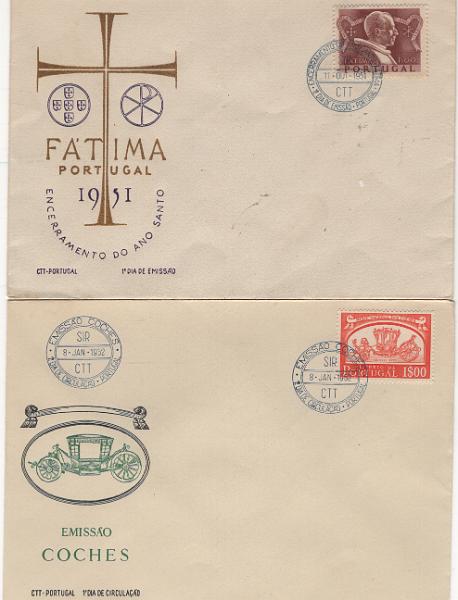 3061.jpg -     Lote:    3061      Lotes pelo Correio             Descrição:         Portugal &mdash; Caixa com coleção de sobrescritos de 1.º dia de circulação com apenas um selo da série e respetivo carimbo comemorativo desde 1951 a 1983. Lote a ver,         Lote       Valor Base:     &euro; 25,00     Valor Venda:     &euro;      